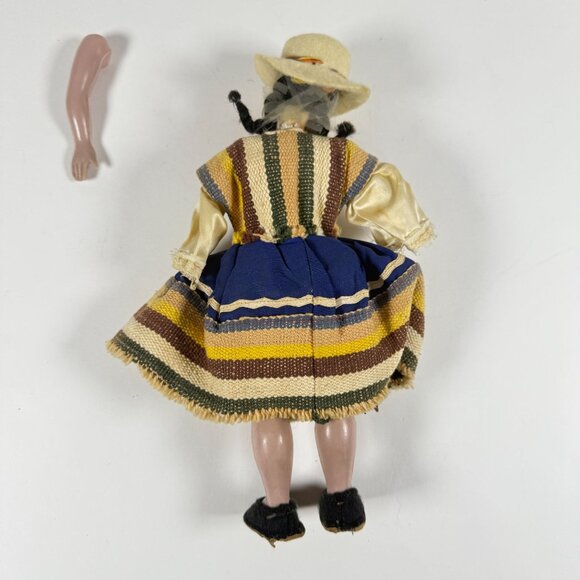 Vintage 1950s Argentine Folk Costume Doll Handmade Traditional Doll Collectible - Picture 7 of 9
